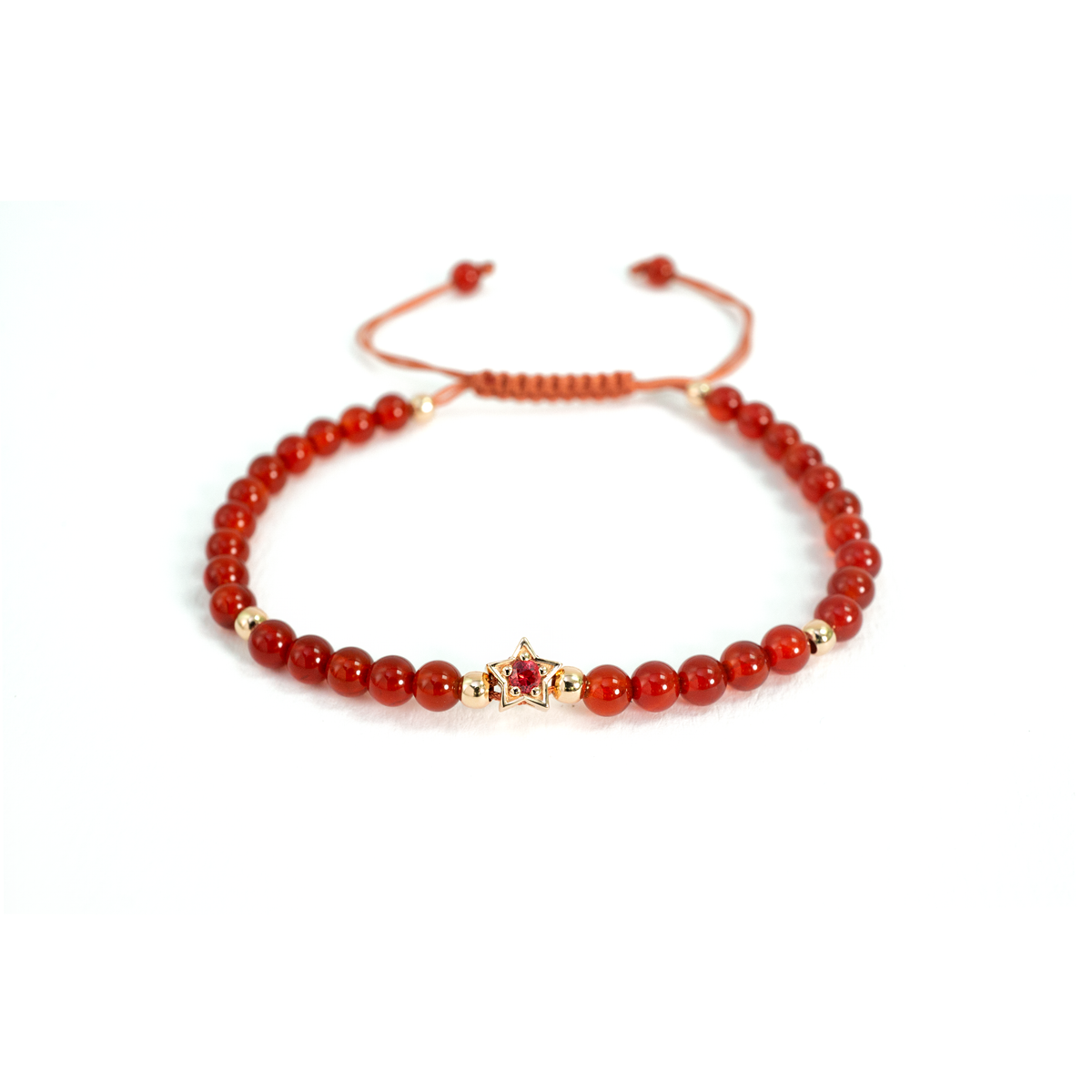 LUCKY STAR PINK GOLD CARNELIAN EARRINGS