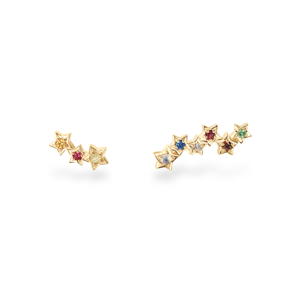 Nine Stars Lined Chandelier Earring