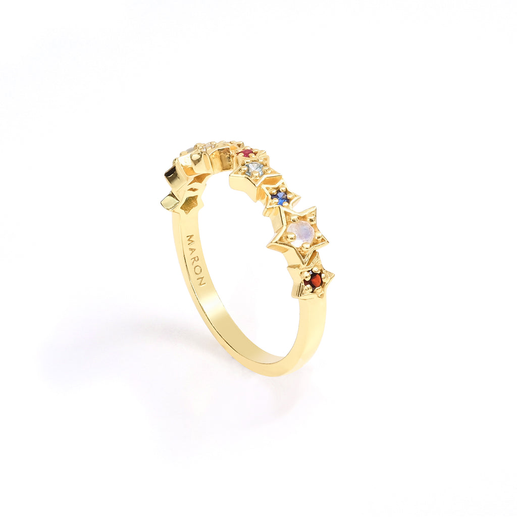Nine Lucky Stars Eternity Ring (Yellow Gold)